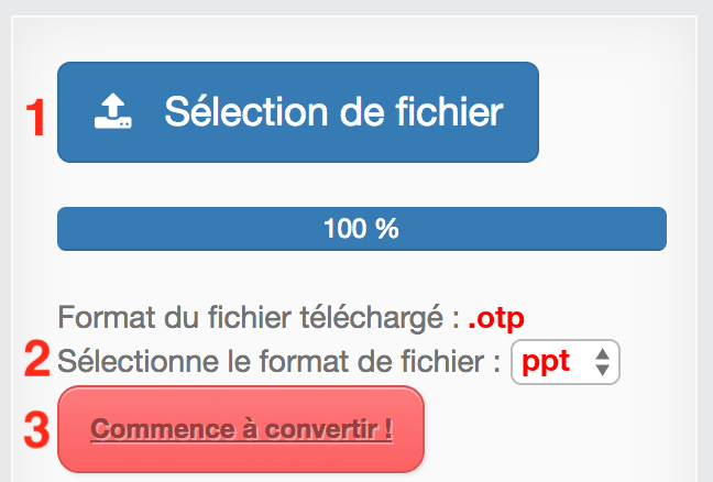 Comment convertir OTP en PPT en ligne